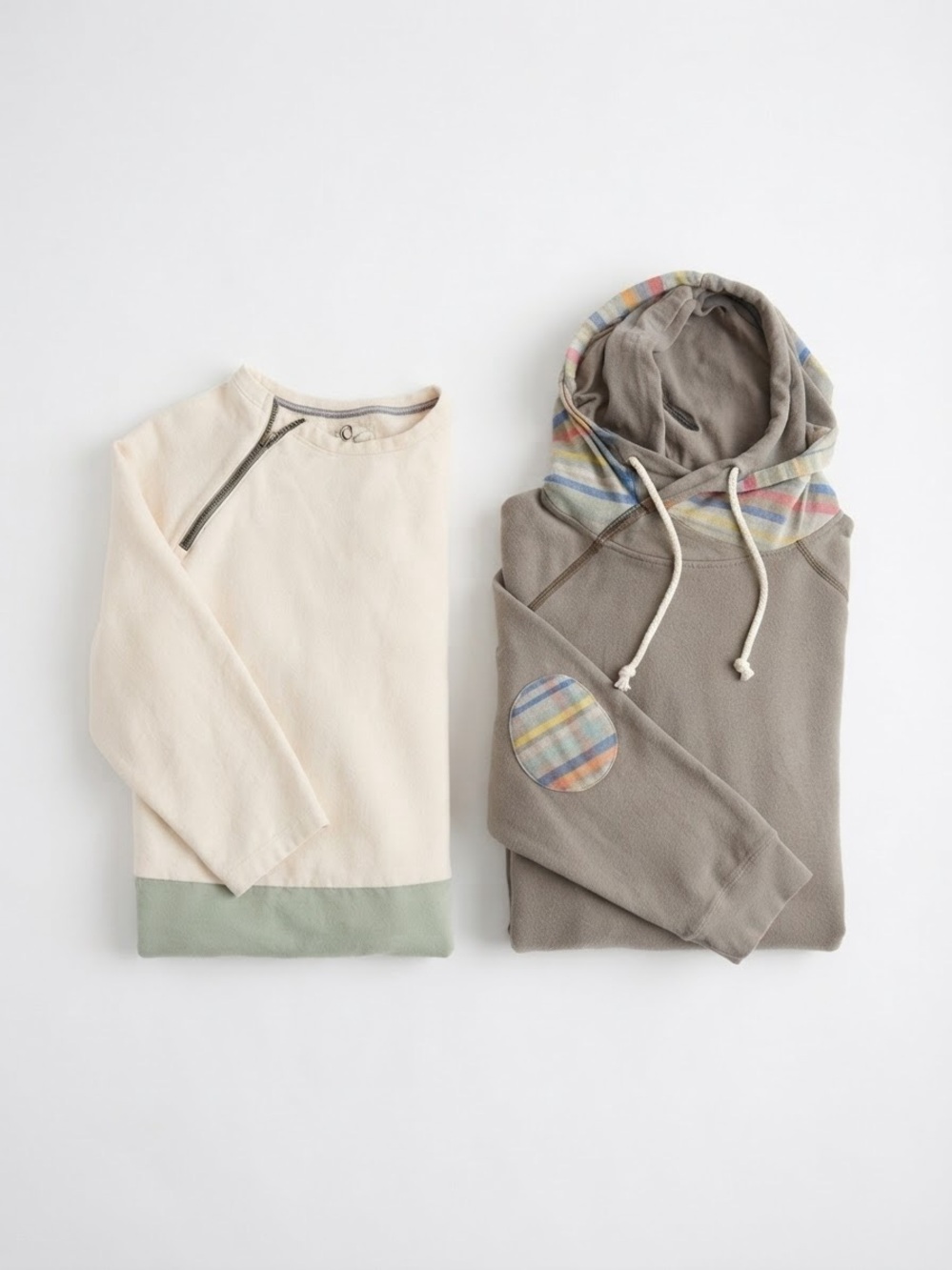 Ampersand Avenue Bundle of 2 Sweatshirts Double Hoodie Zippered Size Medium M
